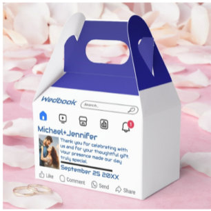 Modern Social Media Custom Message Wedding Favour Box