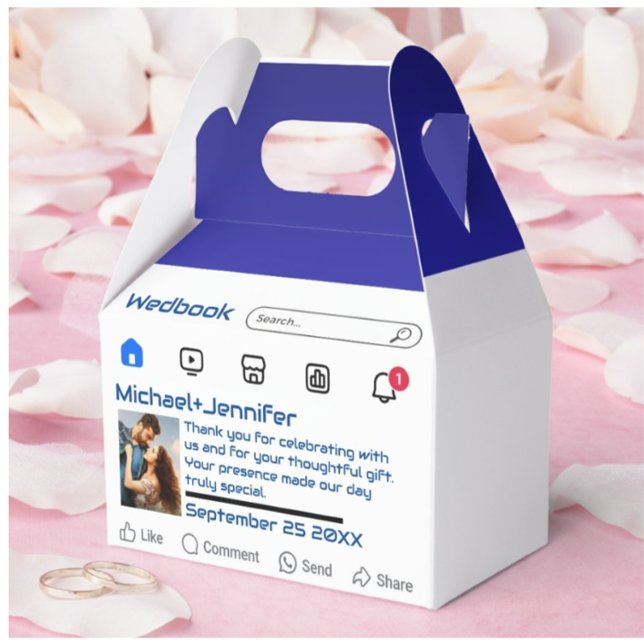 Modern Social Media Custom Message Wedding Favour Box (Creator Uploaded)