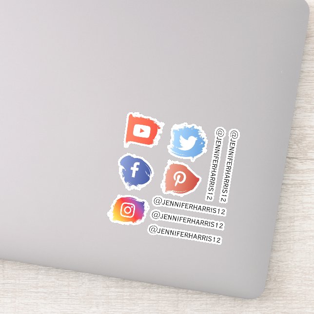 Modern Social Media Custom Sticker (Detail)