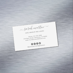 Modern Social Media Icons Elegant Magnetic Business Card