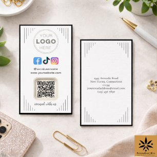 Modern Social Media   Instagram Facebook QR Code Business Card