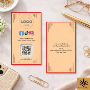 Modern Social Media Instagram Facebook QR Code Business Card