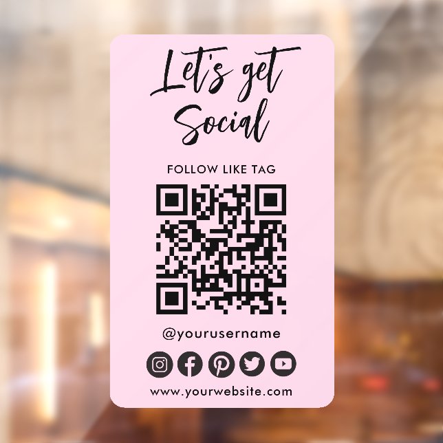 Modern Social Media QR Code Connect With Us Pink (Sheet 2)