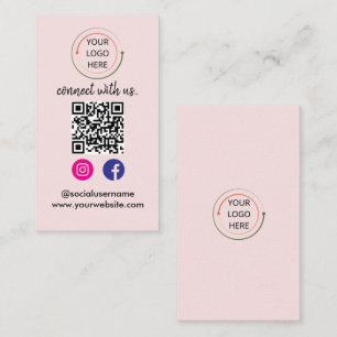 Modern Social Media QR Code   Minimalist Portrait  Business Card