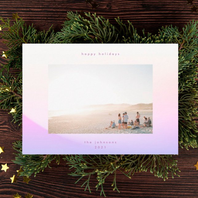 Modern Soft Gradient Minimalism Christmas Happy Holiday Card (Creator Uploaded)