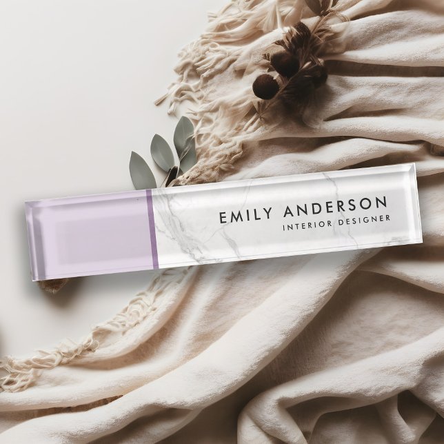 Modern Soft Lavender Lilac Purple Marble Texture Nameplate (Creator Uploaded)