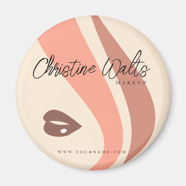Modern Soft Peach and Earthy Makeup Artist Simple Magnet (Front)