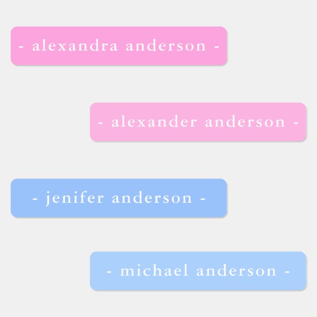 Modern Soft Pink and Blue Waterproof Name (Group)