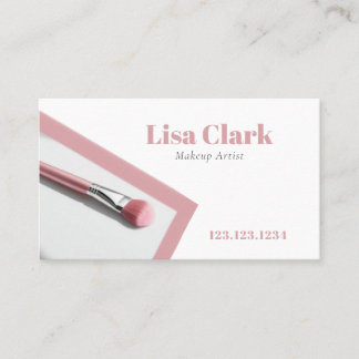 Modern Soft Pink Brush Beauty Makeup Artist  Business Card