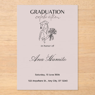 Modern Soft Pink Graduation Invitation