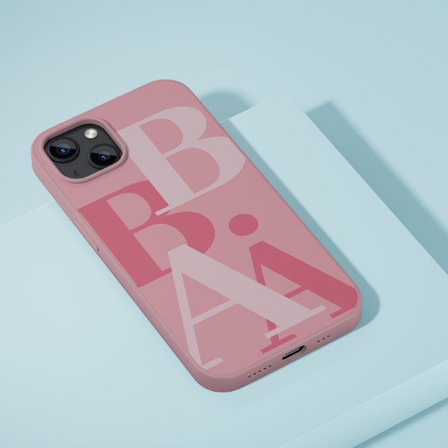 Modern Soft Pink initial minimal contemporary iPhone Case (Creator Uploaded)