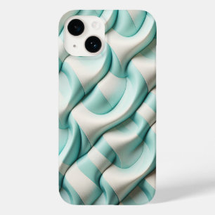 Modern Soft Teal and White Geometric Wave Phone  Case-Mate iPhone 14 Case