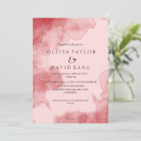  Modern Soft Watercolor Red Ombre Wedding