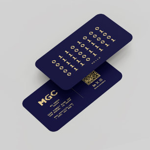 Modern Software Developer Binary Midnight Blue Business Card