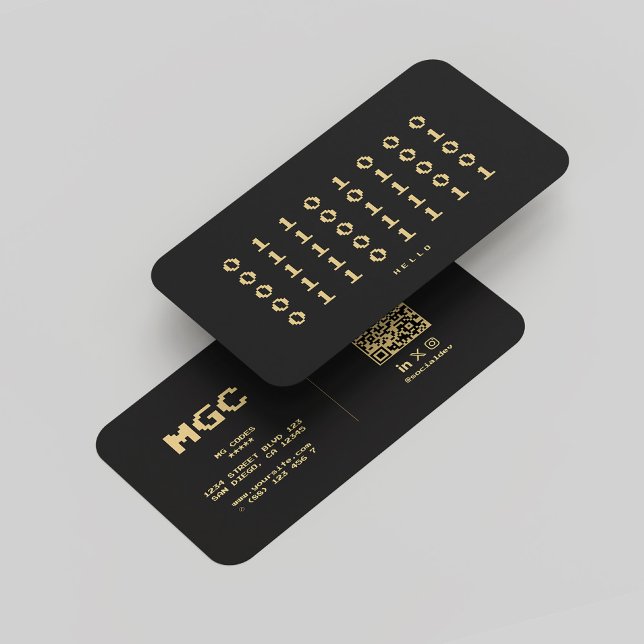 Modern Software Engineer Binary Monogram Black Business Card (Modern Software Engineer Binary Monogram Black Business Card
)