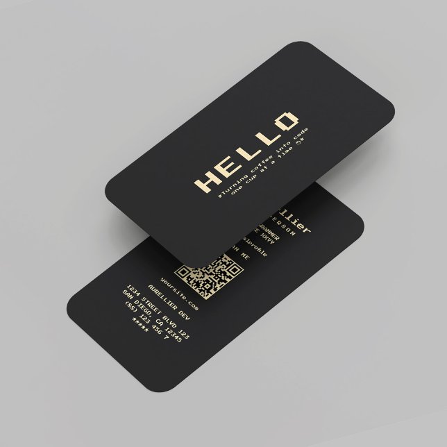 Modern Software Engineer Developer Black Gold Business Card (Modern Software Engineer Developer Black Gold Business Card
)