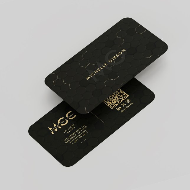 Modern Software Engineer Monogram Black Gold Business Card (Modern Software Engineer Software developer programmer Monogram Black Gold Business Card
)