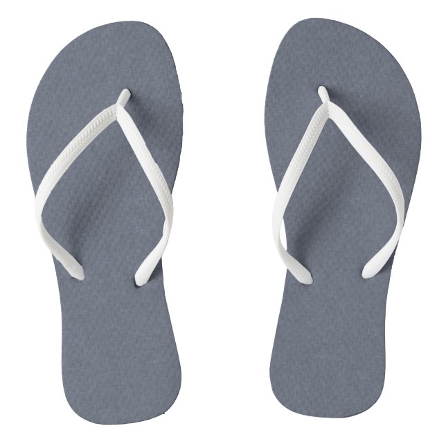 Modern Solid Blue Grey Linen Jandals (Footbed)
