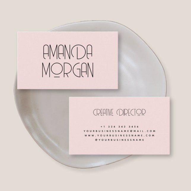 Modern solid blush pink minimalist professional  business card (Creator Uploaded)