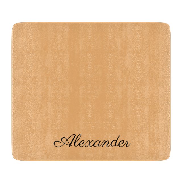 Modern Solid colour Peach template Black Script  Cutting Board (Front)