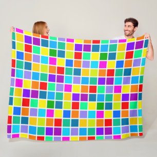 Modern solid geometric shapes pattern 27 fleece blanket
