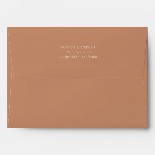 Modern Solid Light Terracotta Sand Wedding Envelope (Back (Top Flap))
