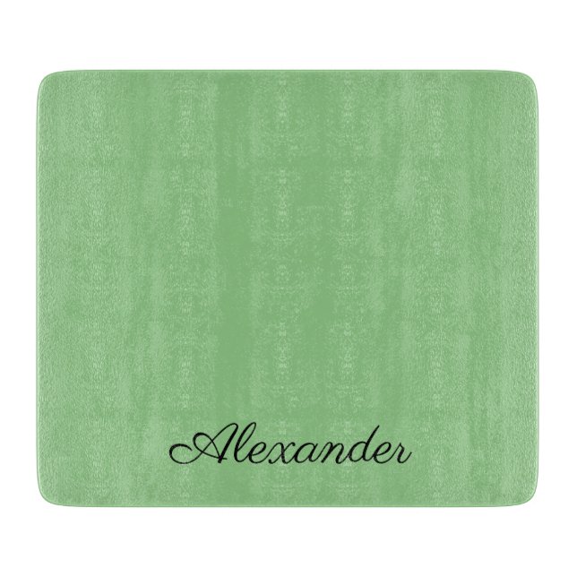 Modern Solid Sage Green template Black Script  Cutting Board (Front)