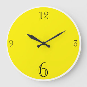 Modern Solid Yellow colour Basic minimalist  Large Clock