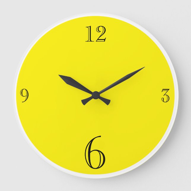 Modern Solid Yellow colour Basic minimalist  Large Clock (Front)