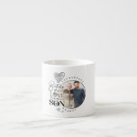 Modern Son , grandson Birthday Typography Photo Espresso Cup<br><div class="desc">This birthday greeting design is created specifically for a son and can also be meaningfully used for someone who is like a son, nephew or son-in-law, . It suits gifting from grandparents, parents, uncles, aunties, in-laws or anyone wishing to express love and pride toward a son figure. The design features...</div>