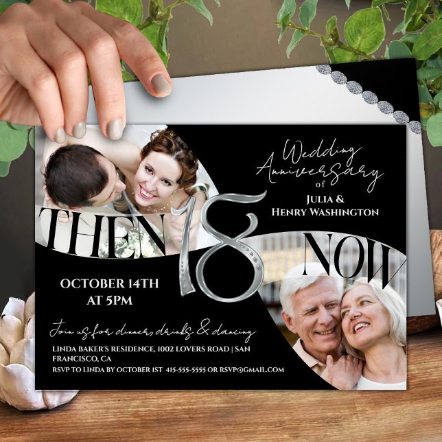 Modern Sophisticated 18th Wedding Anniversary Invitation (Creator Uploaded)