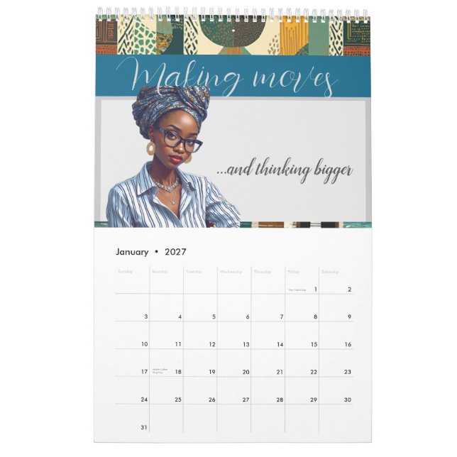 Modern, sophisticated and elegant calendar (Jan 2027)