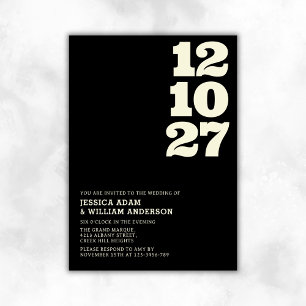 Modern Sophisticated Black White Typography Invitation
