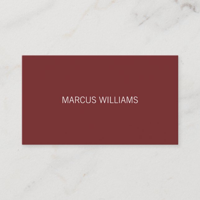 Modern Sophisticated / Deep Red Grey Business Card (Front)