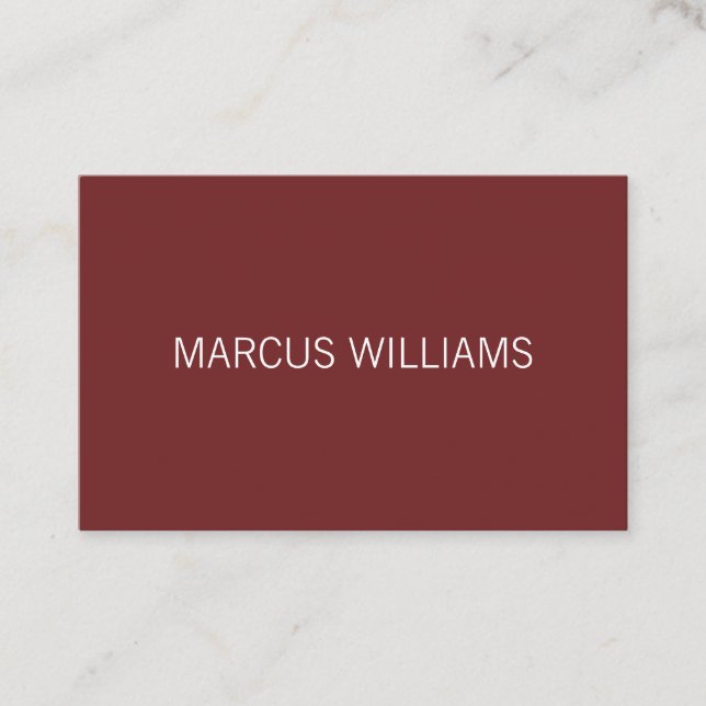Modern Sophisticated / Deep Red / White Texture Business Card (Front)