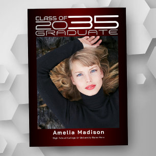 Modern Sophisticated Futuristic Photo Graduation Announcement