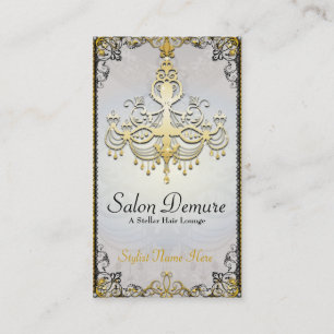 Modern Sophisticated Gold Designer Salon Appointment Card