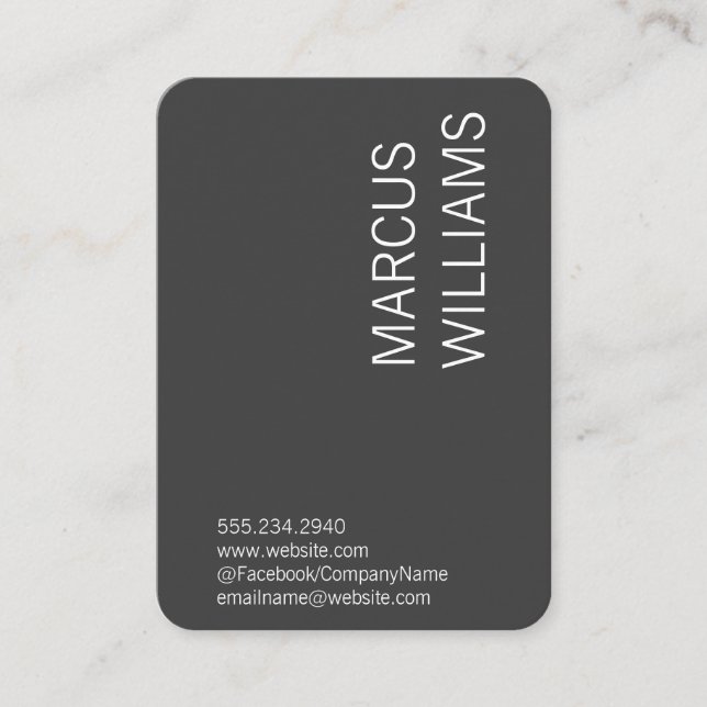 Modern Sophisticated / Grey / Black Business Card (Front)