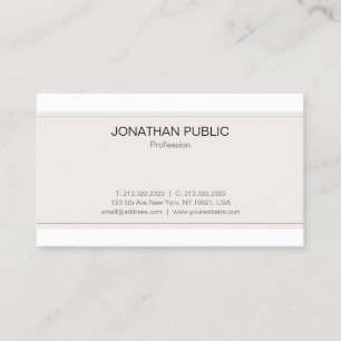Modern Sophisticated Minimalistic Trendy Plain Business Card