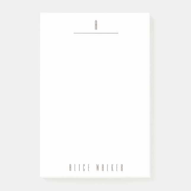 modern sophisticated monogram post-it notes (Front)