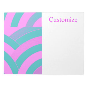 modern sophisticated stylish pink/green chevrons notepad