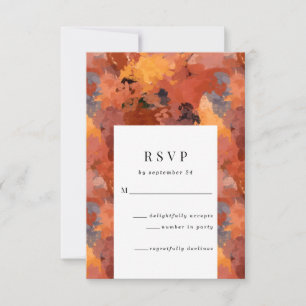 Modern Sophisticated Terracotta Boho Wedding RSVP Card