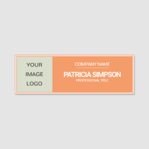 Modern Sophistication in Nectarine Orange Elegance Name Tag
