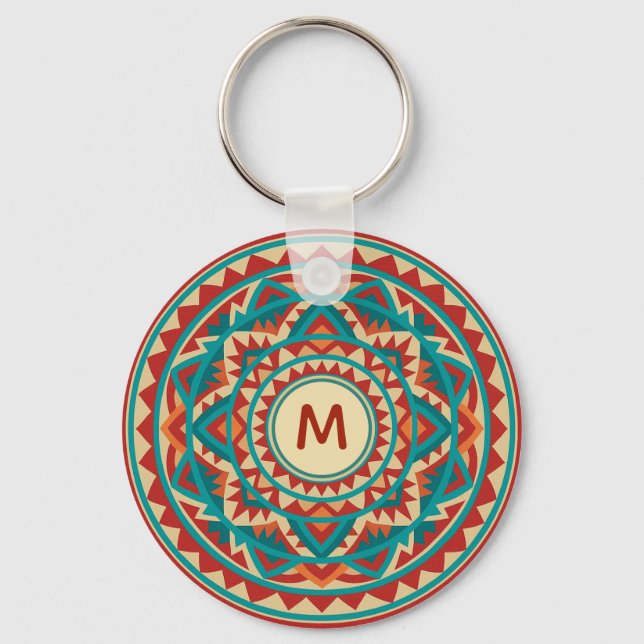 Modern Southwest Mandala Key Ring (Front)