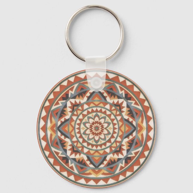 Modern Southwest Mandala Key Ring (Front)