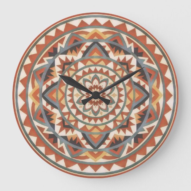 Modern Southwest Mandala Large Clock (Front)
