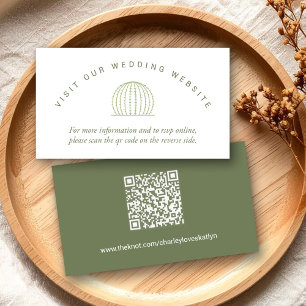 Modern Southwestern Cactus QR Code Wedding Enclosure Card