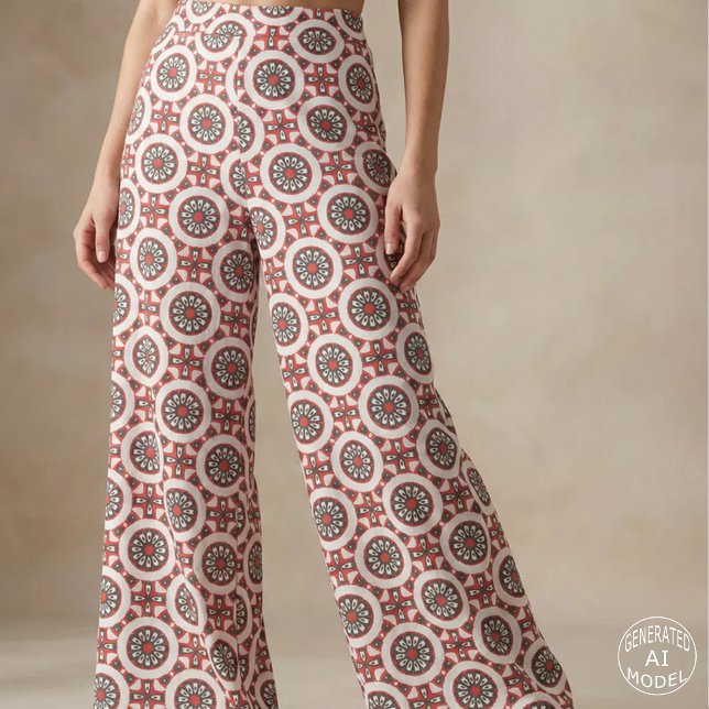 Modern Southwestern Ethnic Red & Grey Geometric Fabric (Creator Uploaded)