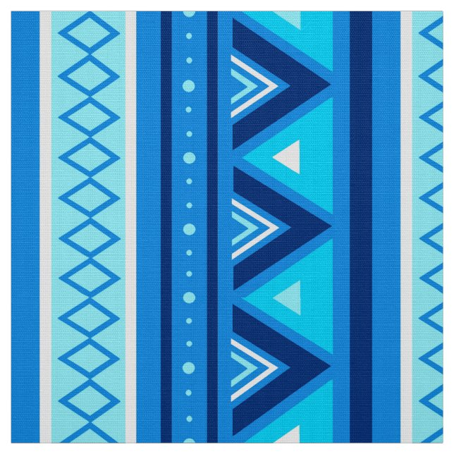 Modern Southwestern Geometric, Blue & Turquoise Fabric (Swatch)