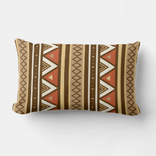 Modern Southwestern Geometric, Brown, Tan & Rust Lumbar Cushion